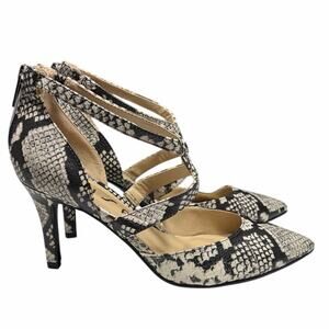 Unisa Snakeskin Print Strap Heel Women's Size8